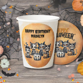 Adorable Spooky Halloween Kitten Pappbecher