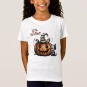 Adorable Spooky Halloween Kitten Pumpkin T-Shirt (Vorderseite)