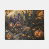 Adorable Spooky House and Halloween Pumpkin Patch Fußmatte (Vorderseite)