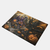 Adorable Spooky House and Halloween Pumpkin Patch Fußmatte (Schrägansicht)