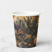 Adorable Spooky House and Halloween Pumpkin Patch Pappbecher (Rückseite)