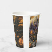 Adorable Spooky House and Halloween Pumpkin Patch Pappbecher (Rechts)