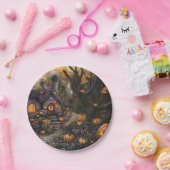 Adorable Spooky House and Halloween Pumpkin Patch Pappteller (Party)