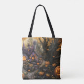 Adorable Spooky House and Halloween Pumpkin Patch Tasche (Rückseite)