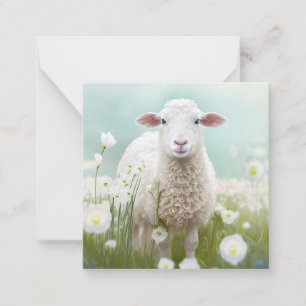 Adorable Spring Sheep (Leere auf der Rückseite) Mitteilungskarte
