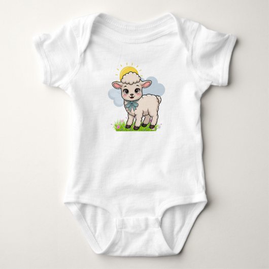 Adorable Springtime Lamb Baby Strampler (Vorderseite)