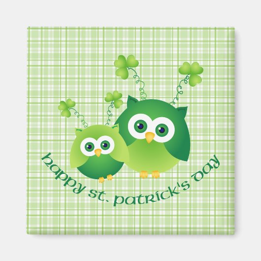 Adorable St. Patrick's Day Owl T-Shirts, Geschenke Magnet (Vorne)