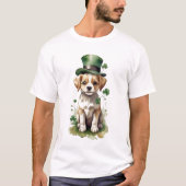 Adorable St. Patrick's Day Puppy T-Shirt (Vorderseite)