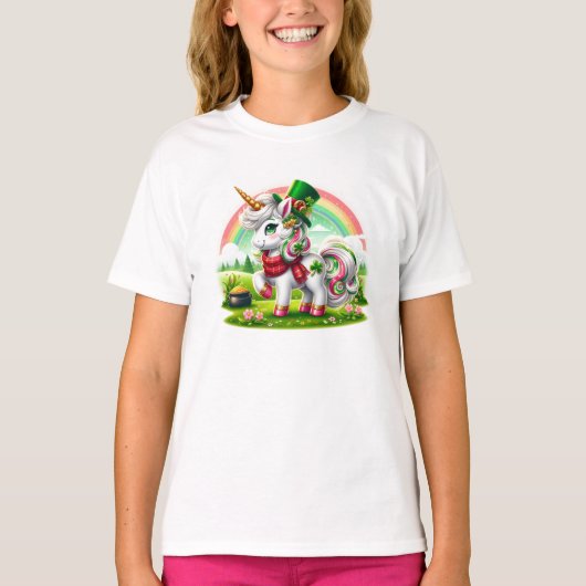 Adorable St. Patricks Day Unicorn T-Shirt (Vorderseite)