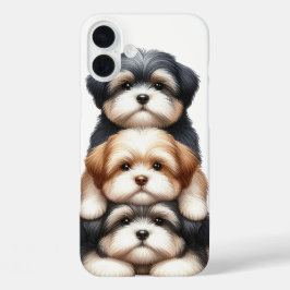 ADORABLE STACK VON SHIH TZU PUPPY HUNGS iPhone 16 PLUS HÜLLE