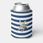 Adorable Starfish, Navy Blue Stripes Personalisier Dosenkühler (Kanne Rückseite)