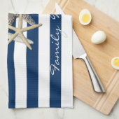 Adorable Starfish, Navy Blue Stripes Personalisier Geschirrtuch (Viertel Falte)
