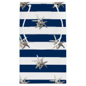 Adorable Starfish, Navy Blue Stripes Personalisier Kleine Geschenktüte (Rückseite)