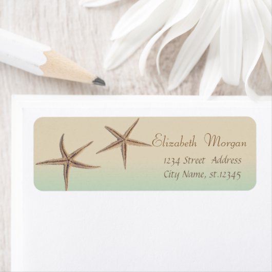 Adorable Starfish, Tropical Return Address Label (Insitu)
