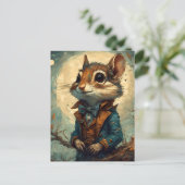 Adorable Steampunk Chipmunk Postkarte (Stehend Vorderseite)