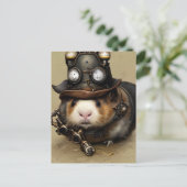 Adorable Steampunk Hampster Postkarte (Stehend Vorderseite)