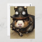 Adorable Steampunk Hampster Postkarte (Vorne/Hinten)