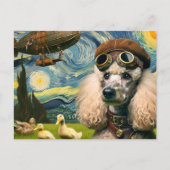 Adorable Steampunk Poodle und Enten Postkarte (Vorderseite)