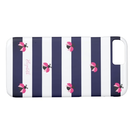 Adorable Strip, Ladybird Personalisiert Case-Mate iPhone Hülle (Rückseite (Horizontal))