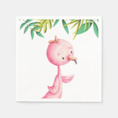 Adorable Summer Pink Flamingo Tropisches Party Serviette (Vorderseite)