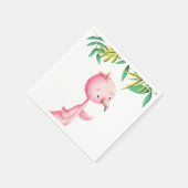 Adorable Summer Pink Flamingo Tropisches Party Serviette (Ecke)