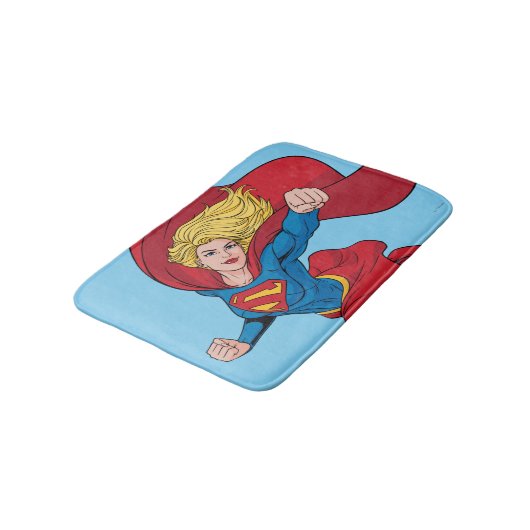 Adorable Supergirl Stance Badematte (Schrägansicht)