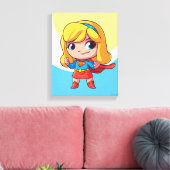 Adorable Supergirl Stance Leinwanddruck (Insitu (Wohnzimmer))