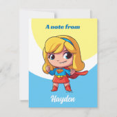 Adorable Supergirl Stance Mitteilungskarte (Vorderseite)