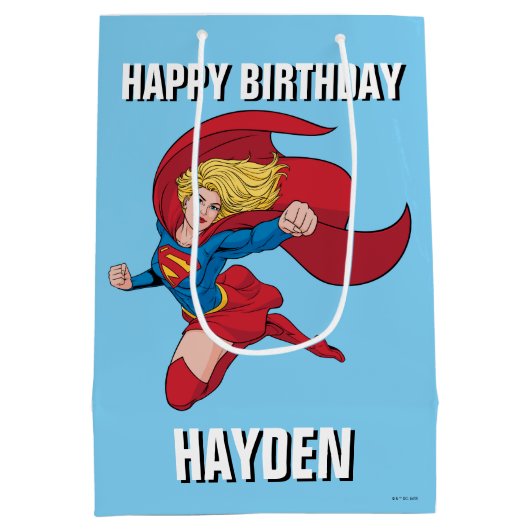 Adorable Supergirl Stance Mittlere Geschenktüte (Rückseite)
