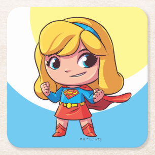 Adorable Supergirl Stance Rechteckiger Pappuntersetzer