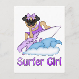 Adorable Surfer Girl Mops Geschenke und T-Shirts ( Postkarte