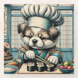 Adorable Sushi Koch Puppy Glasuntersetzer