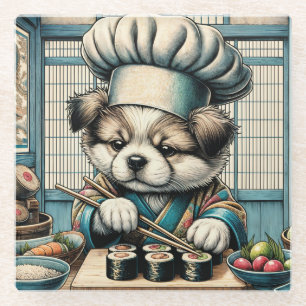 Adorable Sushi Koch Puppy Glasuntersetzer