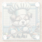 Adorable Sushi Koch Puppy Glasuntersetzer (Rückseite)