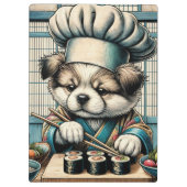 Adorable Sushi Koch Puppy Klemmbrett (Rückseite)