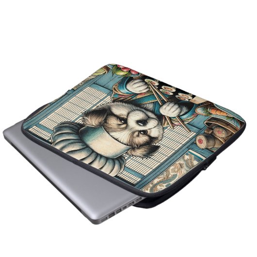 Adorable Sushi Koch Puppy Laptopschutzhülle (Vorne Knopf)