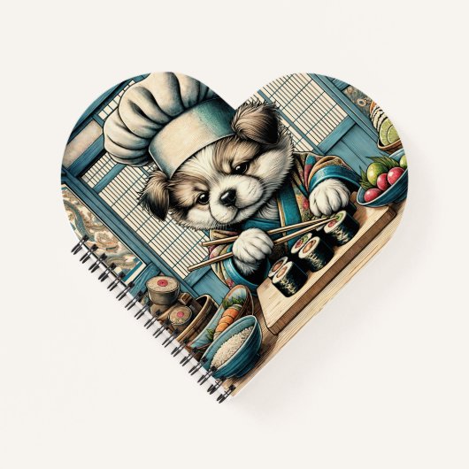 Adorable Sushi Koch Puppy Notizblock (Vorderseite)