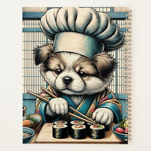 Adorable Sushi Koch Puppy Planer (Rückseite)