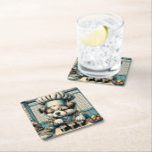 Adorable Sushi Koch Puppy Rechteckiger Pappuntersetzer (Vor Ort)