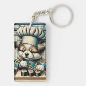 Adorable Sushi Koch Puppy Schlüsselanhänger (Rückseite)