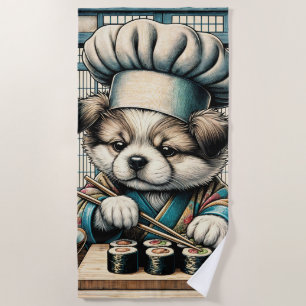 Adorable Sushi Koch Puppy Strandtuch