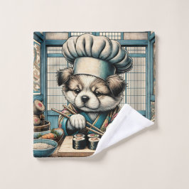 Adorable Sushi Koch Puppy Waschlappen