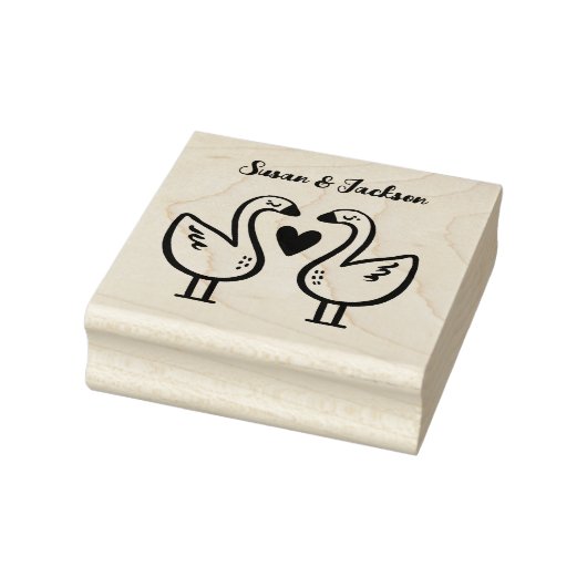 Adorable Swan Couple Gummistempel (Stempel)