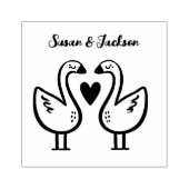 Adorable Swan Couple Gummistempel (Prägung)