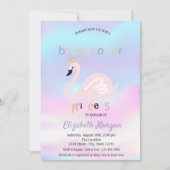 Adorable Swan Holographic Baby Show Einladung (Vorderseite)