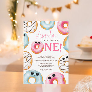 Adorable Sweet One niedlich donuts 1. Geburtstag Einladung