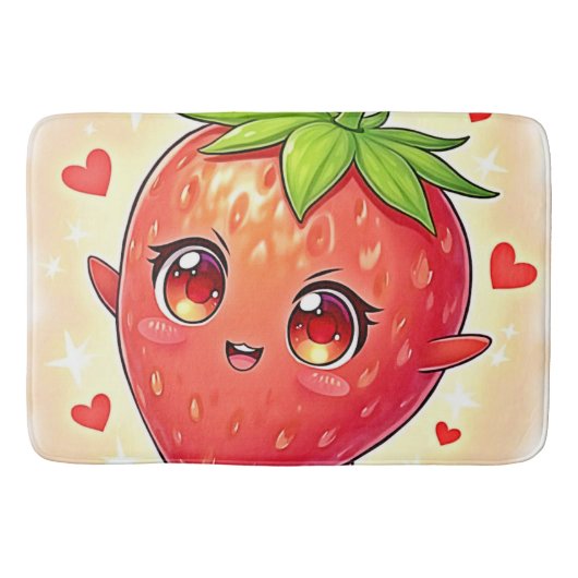 Adorable Sweet Strawberry Bliss Badematte (Vorderseite)