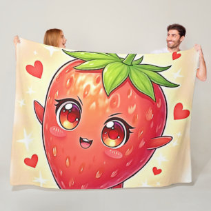 Adorable Sweet Strawberry Bliss Fleecedecke