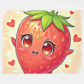Adorable Sweet Strawberry Bliss Fleecedecke (Vorderseite (Horizontal))