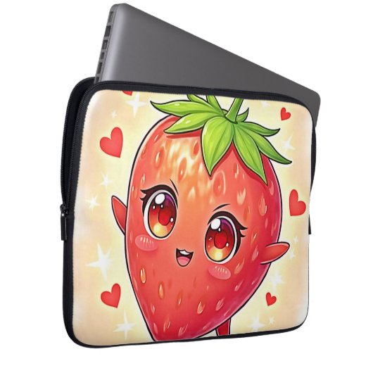 Adorable Sweet Strawberry Bliss Laptopschutzhülle (Vorne Rechts)